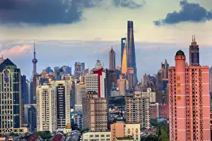 Images Dated 16th September 2015: Puxi Pudong Buildings World Financial Center Jinmao Tower Modern Skyscrapers Shanghai