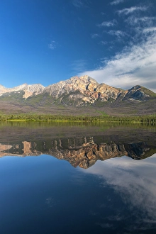 Pyramid Mountain and Pyramid Lake, Jasper National Park. Alberta, Canada