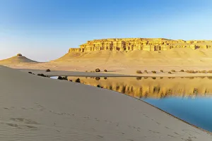 Egypt Prints: Qarun Lake, Faiyum Oasis, Egypt. Reflections in Qarun Lake in the desert
