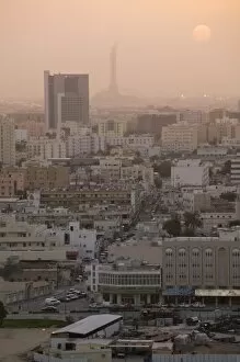 Qatar, Ad Dawhah, Doha. Aerial View of Dowtown / Sunset