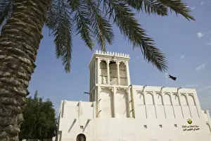 Ad Dawhah Prints: Qatar, Ad Dawhah, Doha. Heritage House Museum- Traditional Badgir (Wind Tower) built