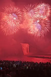 Heritage Site Prints: Quebec City, Quebec, Canada. Fireworks at Parc de la Chute-Montmorency (Montmorency Falls Park)
