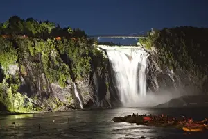 People In The Background Prints: Quebec City, Quebec, Canada. Parc de la Chute-Montmorency (Montmorency Falls Park)