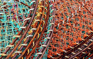 Quebec, Sept-Iles, Canada. Fishing nets