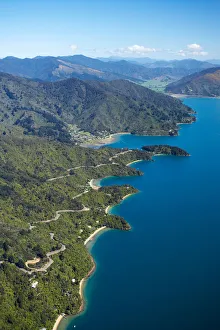 Images Dated 29th September 2005: Queen Charlotte Drive, Marlborough Sounds, South Island, New Zealand - aerial