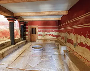 Throne Prints: The Queens bath. Knossos Palace dated to 2000 BC is considered to be Europes oldest City