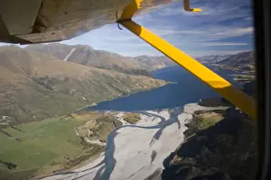 Queenstown Prints: Queenstown, New Zealand. An aerial journey across the south island into Milford Sound