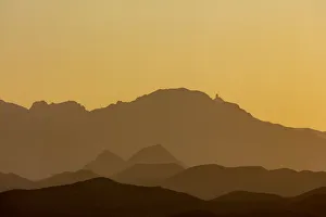 Sonoran Prints: Quinlan Mountains with Kitt Peak National Observatory near Tucson, Arizona, USA