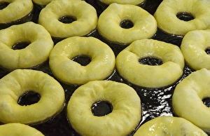 Images Dated 2028: Rabat Morocco main medina close up of donuts in oil