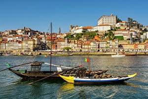 New Images March 2024 Part 3 Prints: Rabelo boats on the Douro River, Porto, Portugal. (Editorial Use Only)