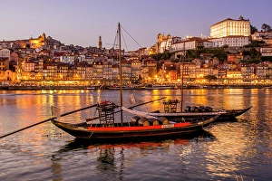 New Images March 2024 Part 3 Prints: Rabelo boats on the Douro River, Porto, Portugal. (Editorial Use Only)