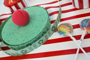 Candy Prints: Raffle tickets at a childs themed party, Santa Fe, New Mexico, USA