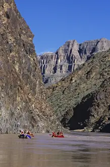 Grand Canyon Prints: Rafters on Lower Grand Canyon. (Between Diamond and Lake Mead), Arizona (Mode Released)