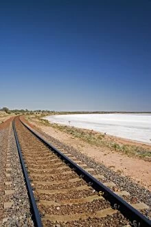 Railway Line by Lake Hart, Stuart Highway near Woomera, Outback, South Australia