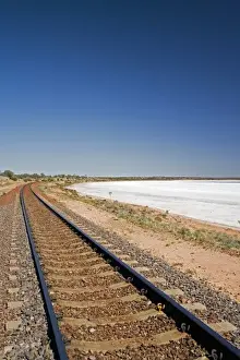Flat Prints: Railway Line by Lake Hart, Stuart Highway near Woomera, Outback, South Australia