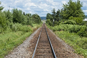 Railway Prints: Railway track, Furano, Hokkaido Prefecture, Japan