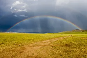 Mongolia Gallery: Rainbow in big sky country, Mongolia