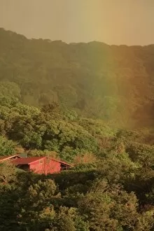 Rainbow across countryside, Outside of the Monteverde Cloud forest, Costa Rica