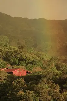 Rain Bow Prints: Rainbow across countryside, Outside of the Monteverde Cloud forest, Costa Rica