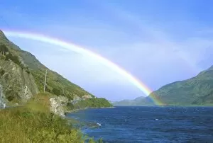 Rainbow over Hawea Lake, South Island, New Zealand
