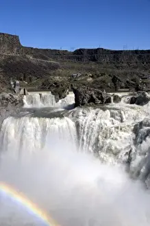 Twin Falls Prints: Rainbow in the mist of Shoshone Falls on the Snake River in Twin Falls, Idaho