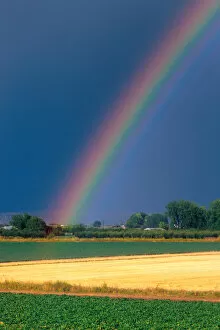 Images Dated 14th December 2005: Rainbow over rural Idaho. rain, rainbow, weather, storm, refraction, color spectrum