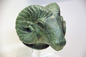 6th Century Prints: Rams head from the early 6th century B. C. Olympia Archaeological Museum. Ilia Province