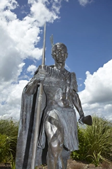 North Island Prints: Rangatira Statue (by sculptor Michael Weir), Waihi, Coromandel, North Island, New Zealand