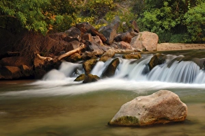Luminous Prints: Rapids, Virgin River, Zion National Park, Utah; USA