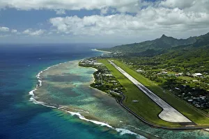 Turquoise Prints: Rarotonga International Airport, Avarua, Rarotonga, Cook Islands, South Pacific