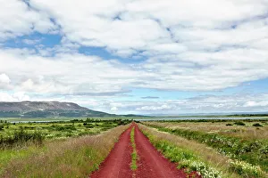 Images Dated 24th July 2010: Red gravel road, Iceland