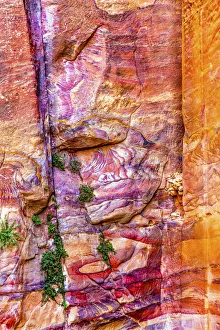 Sandstone Prints: Red Rock Abstract Petra Jordan Built by the Nabataens in 200 BC to 400 AD