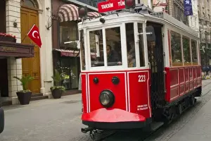 Electrical Prints: Red tram, Beyoglu, Istanbul - 2010 European Capital of Culture - Turkey