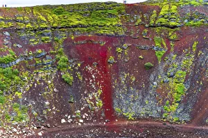 Crater Prints: Red Volcanic Soil green Moss Kerio Volcano Crater blue Lake Golden Falls Golden Circle