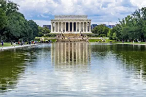 District Of Columbia Prints: Reflecting Pool, Lincoln Memorial columns, Washington DC