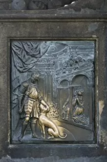 Images Dated 2nd July 2007: Relief of St John Nepomuk on base of statue, Charles Bridge, Prague, Capital city of Czech