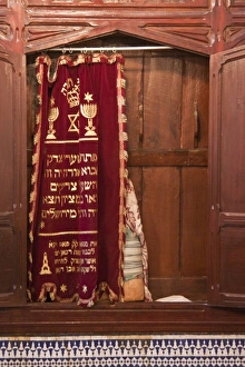 Images Dated 6th April 2009: Religious scrolls in Fes synagogue, Morocco