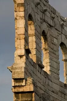 Remains of out wall, Roman Arena, Verona, Venetia, Italy