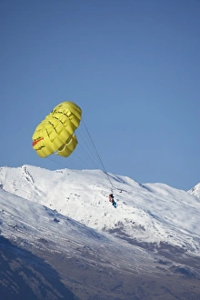 Queenstown Prints: The Remarkables, and Paraglider, Queenstown, South Island, New Zealand