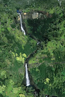 Remote waterfalls on the island of Kauai, Hawaii. hawaii, south pacific, island