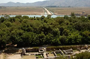 Images Dated 10th August 2007: REPUBLIC OF ALBANIA. Butrint. Ruins of the theater area and landscape from the castle