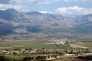 Albania Prints: REPUBLIC OF ALBANIA. Landscape near Saranda with the mountains Gjere in the background
