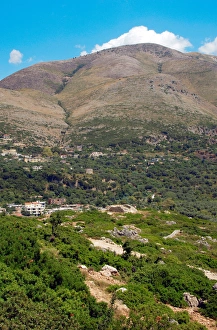 Images Dated 12th August 2007: Republic of Albania. Mountain landscape next to Borsh beach
