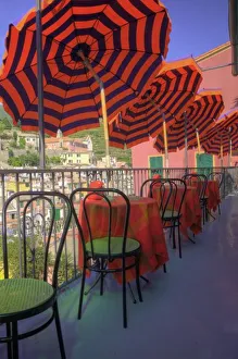 Images Dated 23rd May 2010: Restaurant in hillside town of Vernazza, Cinque Terre, Liguria region, Italy
