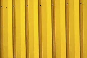 Corrugated Metal Prints: Reykjavik, Iceland, houses in Iceland made from corrugated metal because much of the heat