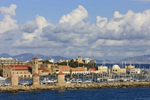 Watercraft Prints: Rhodes Town Harbor. Rhodes. Greece