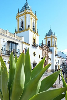 Agave Prints: Rhonda, Spain. Beautiful old white church in town center