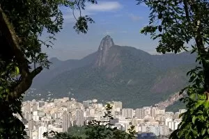 Rio de Janeiro, Brazil. Hillside with Christ statue