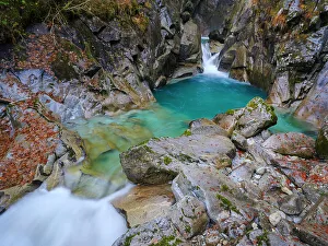 Northern Italy Prints: River Sarca. Valley Val di Genova in the Parco Naturale Adamello Brenta in the province of Trentino in Italy