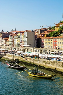 Riverside Prints: Riverside along the Douro River, Porto, Portugal